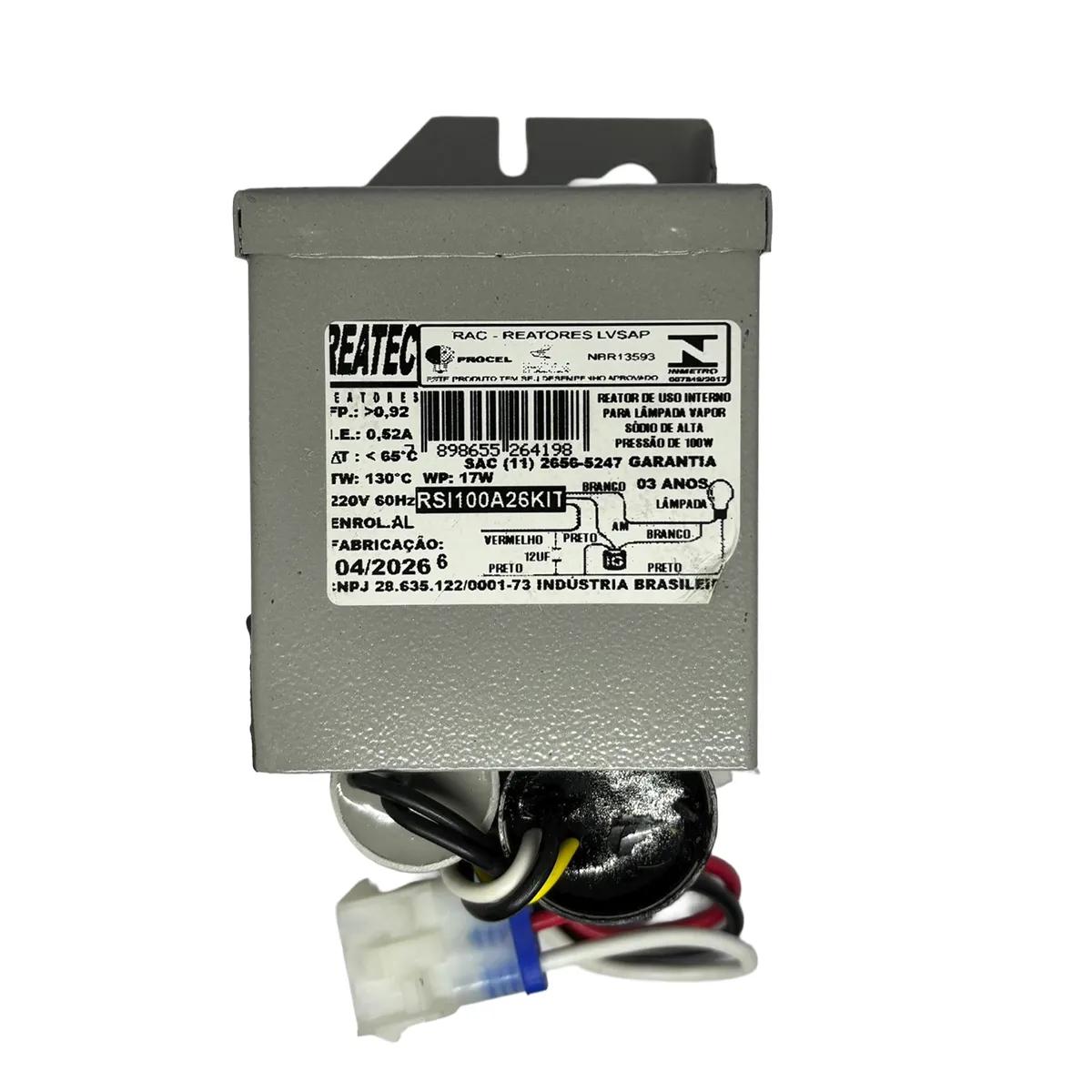 Reator Vapor de Sódio Interno Selo PROCEL - Kit Integrado - 70W a 400W - 220V - Miniatura 3