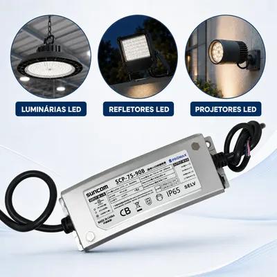 Driver Fonte para Luminária LED 75W Suncom - Saída 30V a 72V Bivolt 127/220V - Miniatura 3