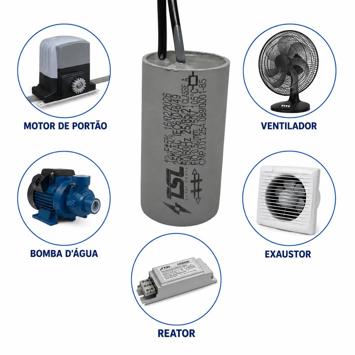 Capacitor 12µF 250VAC - Imagem 2