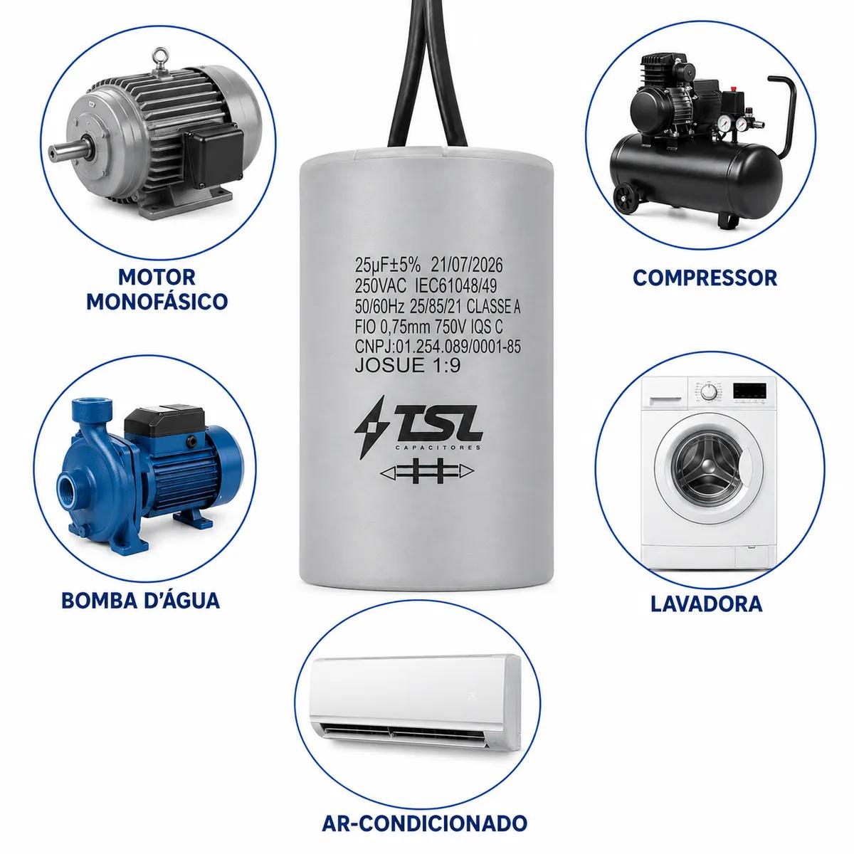 Capacitor 25µF 250VAC - Imagem 2