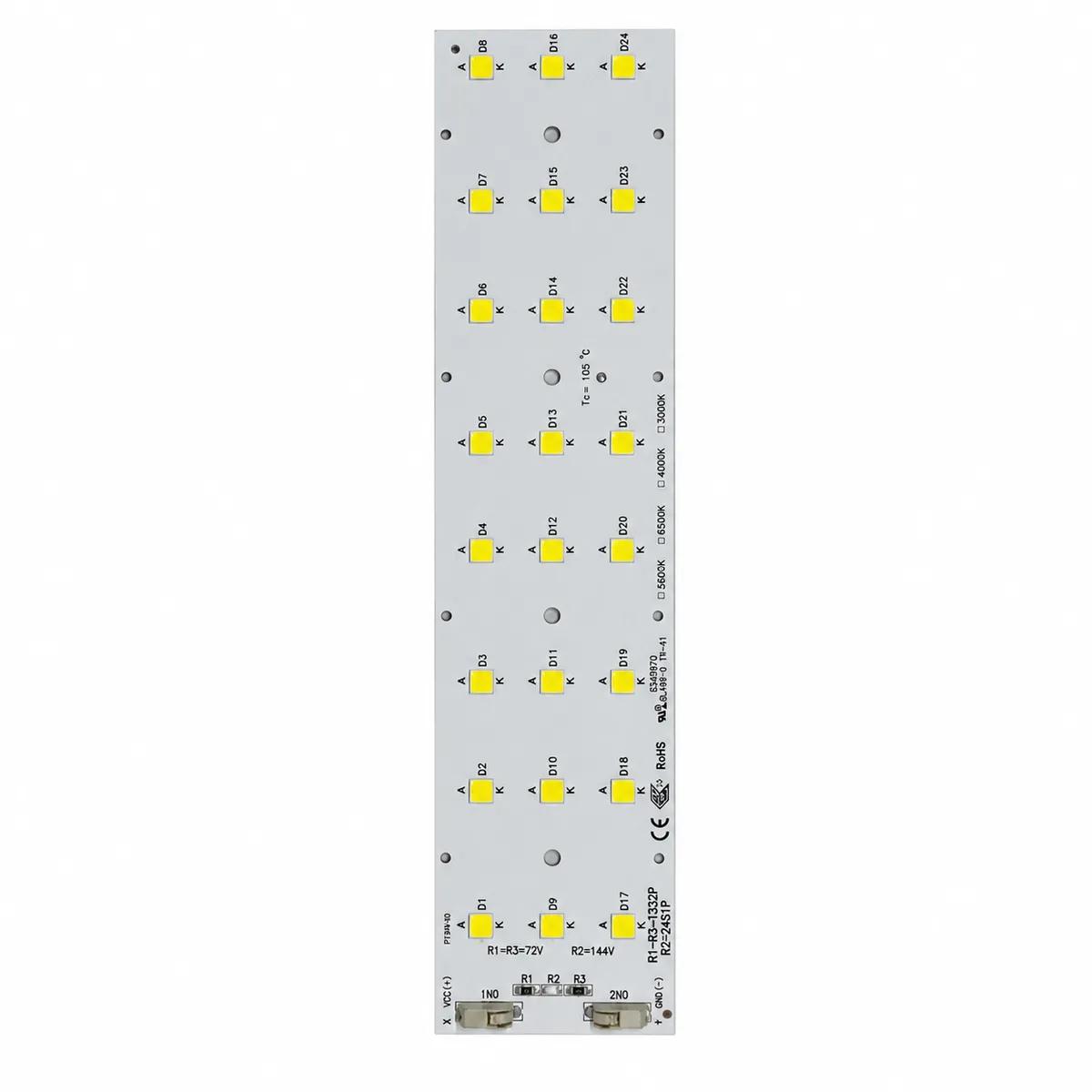 Placa LED (PCB) 24 LEDs SMD 5050 100W - Módulo Bicolor 72V+144V 5000K Branco Neutro - Imagem 1
