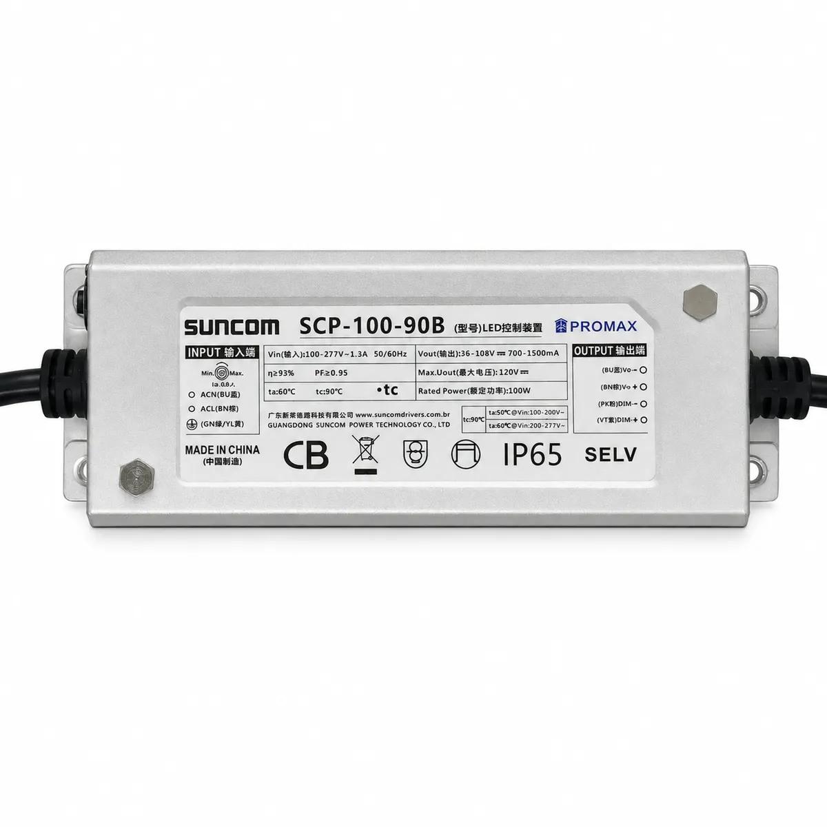 Driver Fonte para Luminária LED 100W Suncom - Saída 36V a 108V Bivolt 127/220V - Imagem 1